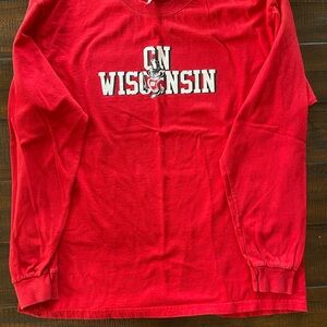 Red 'On Wisconsin' Long Sleeve Shirt- size XL